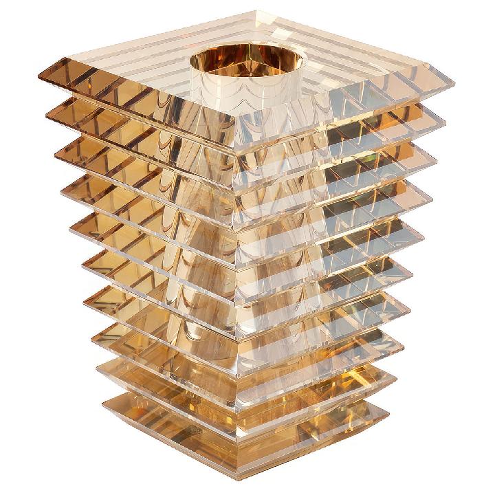 Ваза-подсвечник Garda Decor 19см, цвет янтарный