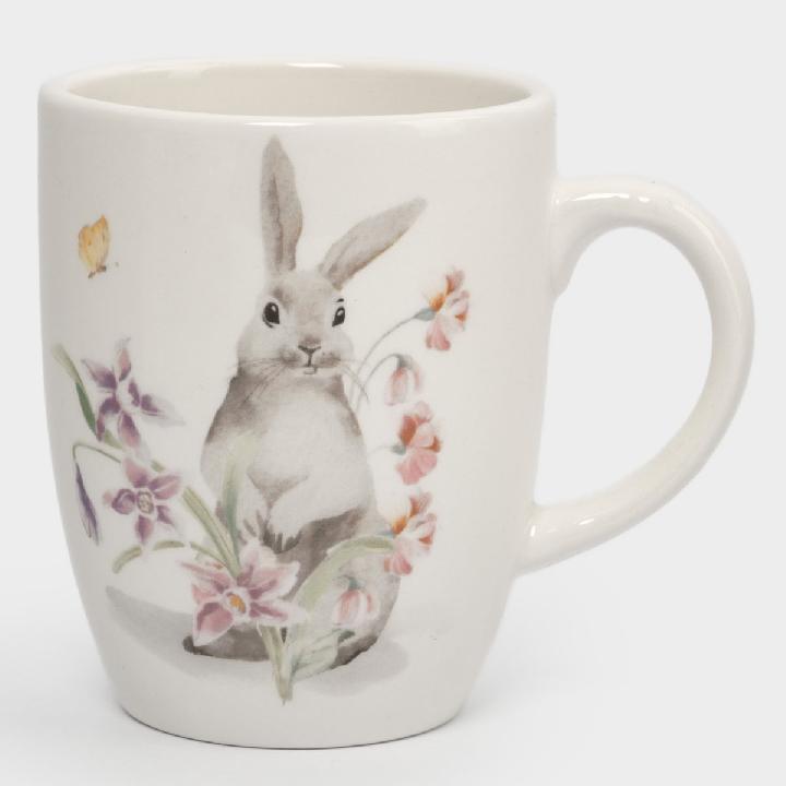 Кружка Anna Lafarg Пасха Натуральная Кролик с цветами