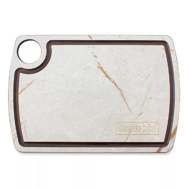 Доска разделочная c желобом ComposeEat Мраморный Грейс 22х15см