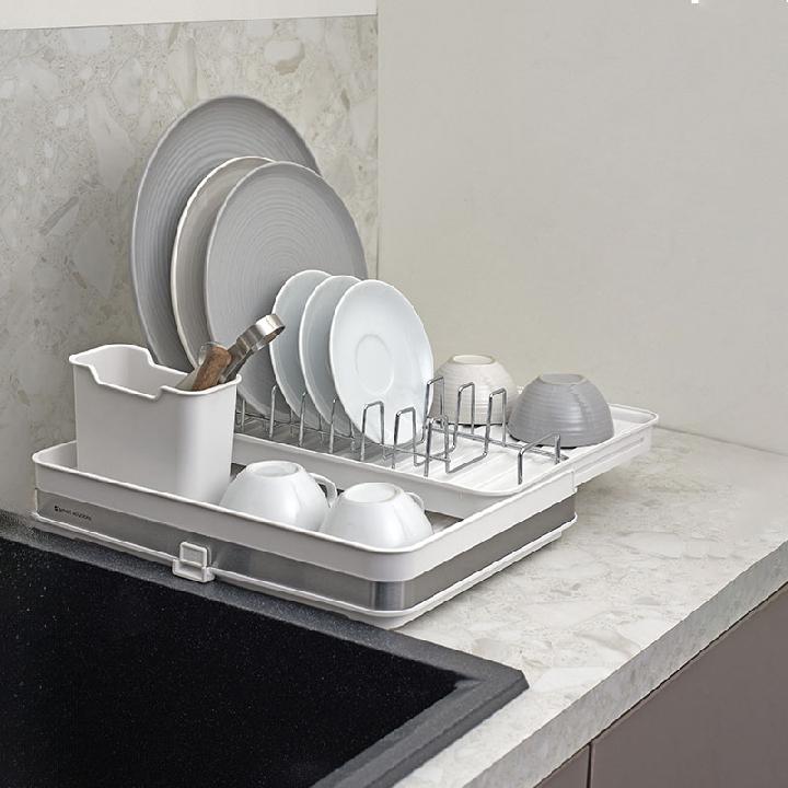 Сушилка для посуды Smart Solutions Atle раздвижная большая, цвет белый