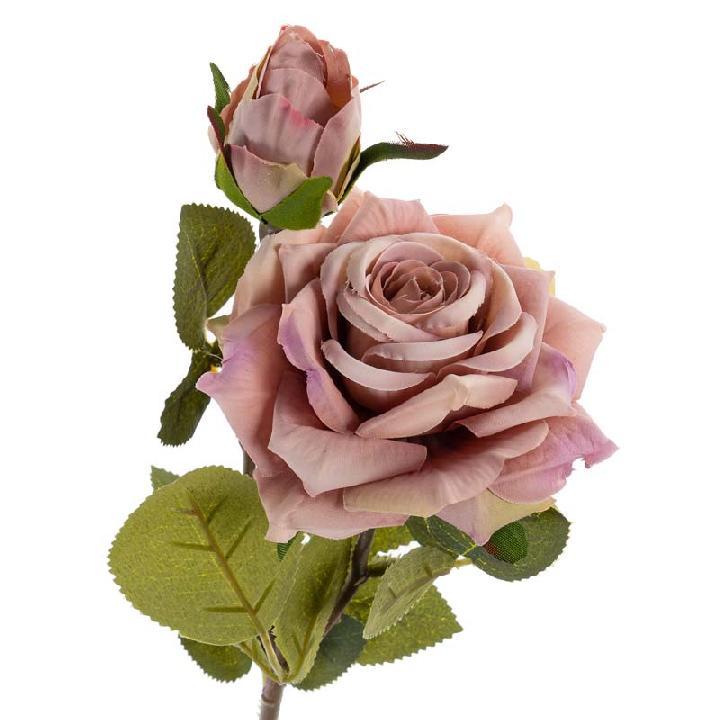 Цветы искусственные FloDecor Роза 47см, цвет светло-розовый