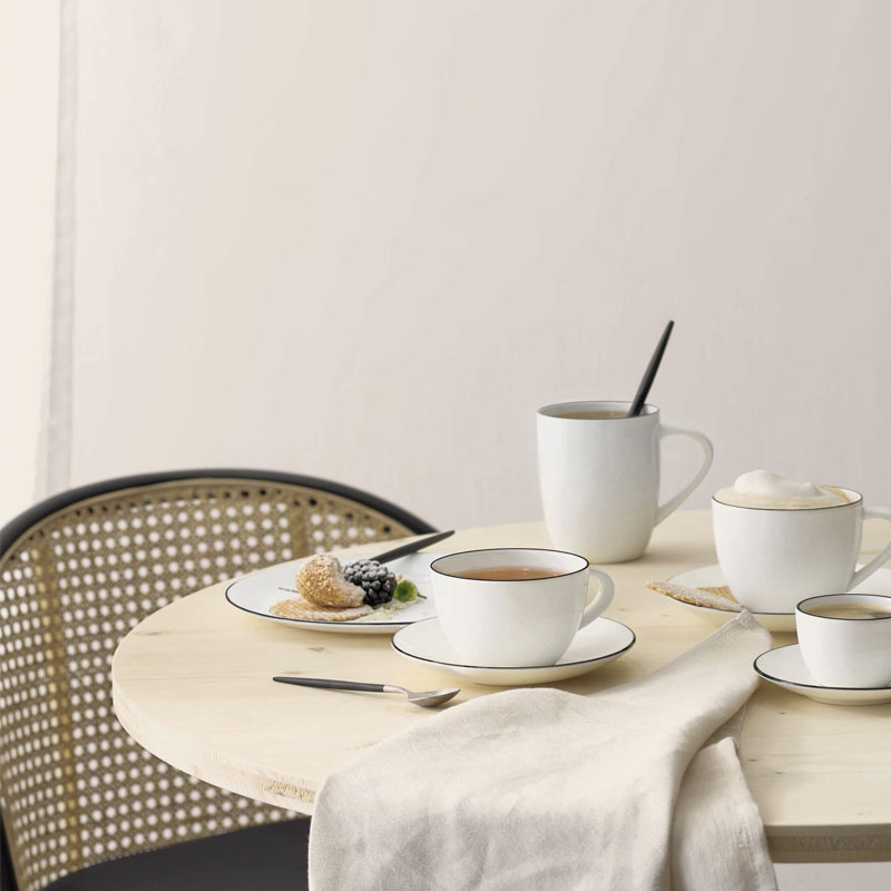 Чашка для капучино с блюдцем Asa Selection A Table Ligne Noire