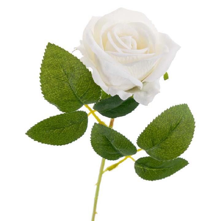 Цветы искусственные FloDecor Роза 51см, цвет белый