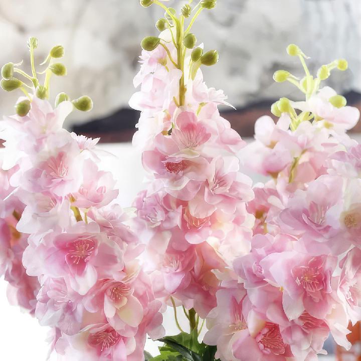 Цветы искусственные FloDecor Дельфиниум Аякса 72см, розовый