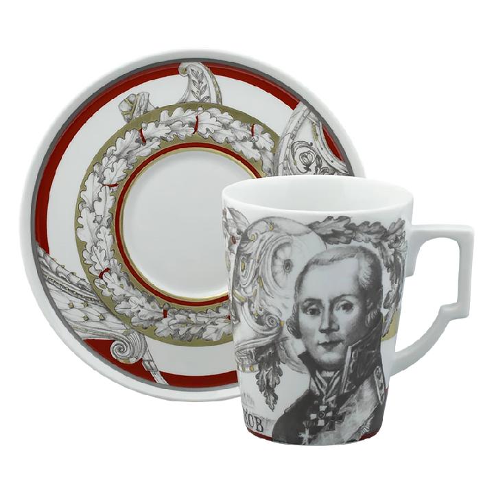 Пара чайная Императорский фарфоровый завод Полководцы России Федор Ушаков