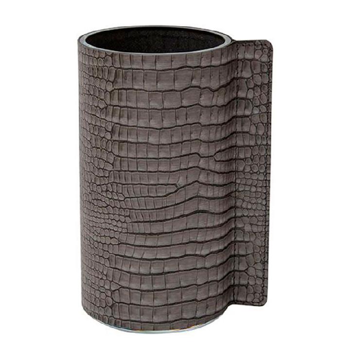 Ваза для цветов LIND DNA CROCO 11x20см, цвет серый