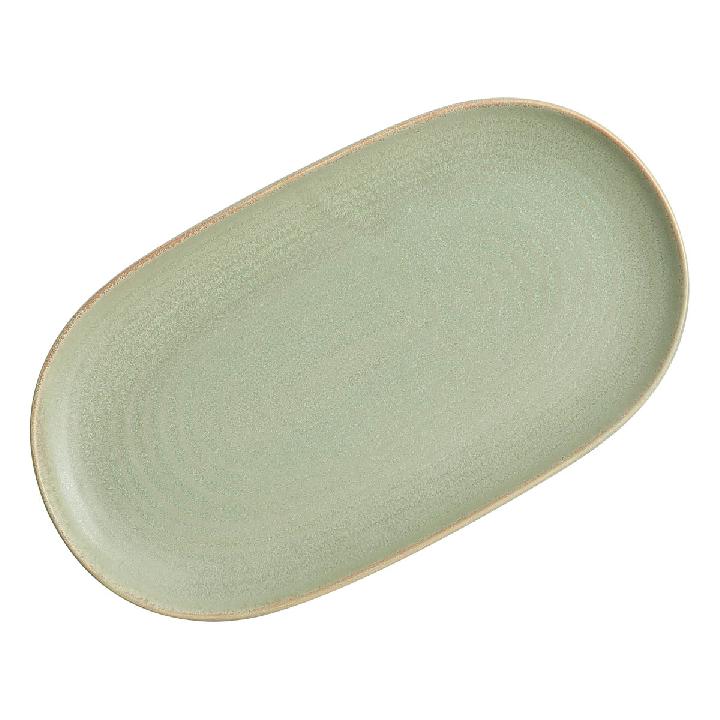 Блюдо овальное Home Chef Amber Green 35,5x21см