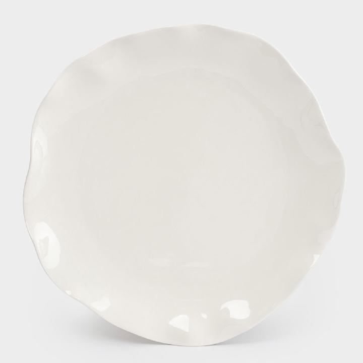 Тарелка обеденная Anna Lafarg White Ocean Волнистый край