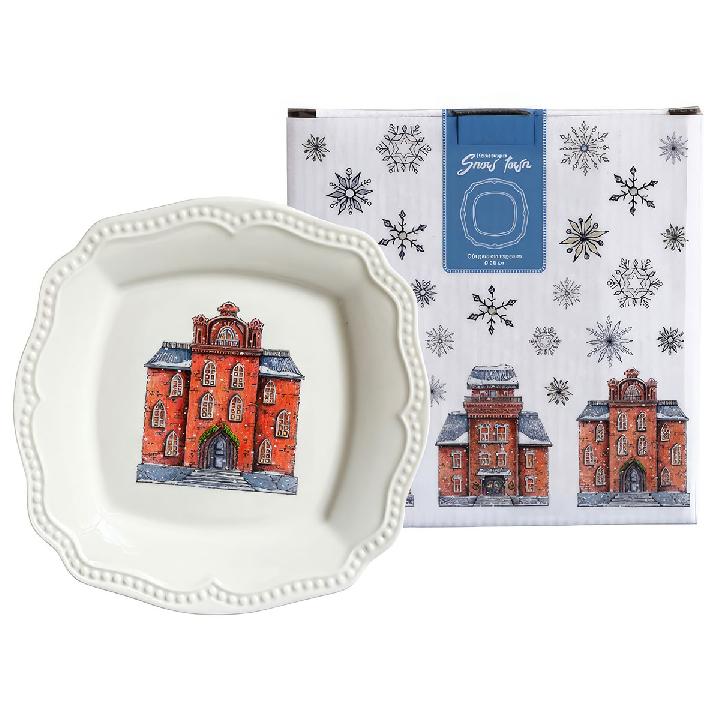 Тарелка обеденная Myatashop Snow Town 26см, в подарочной упаковке