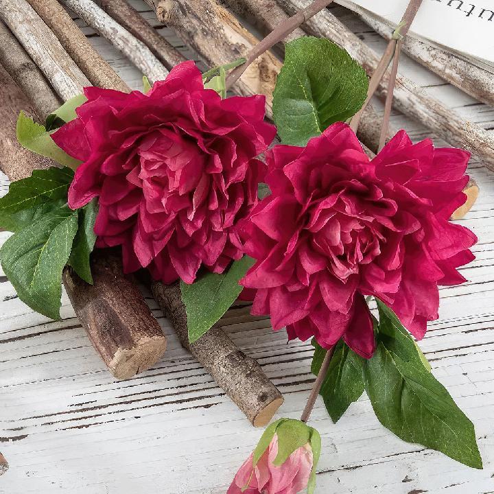 Цветы искусственные FloDecor Георгин 61см темно-розовый