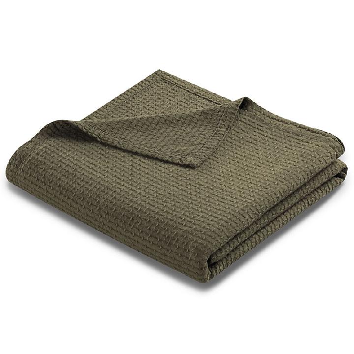 Плед евро Biederlack Ruffle Olive