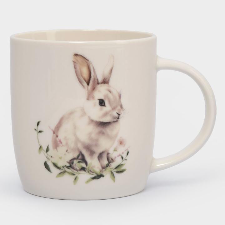 Кружка Anna Lafarg Пасха Золотая Кролик в цветах