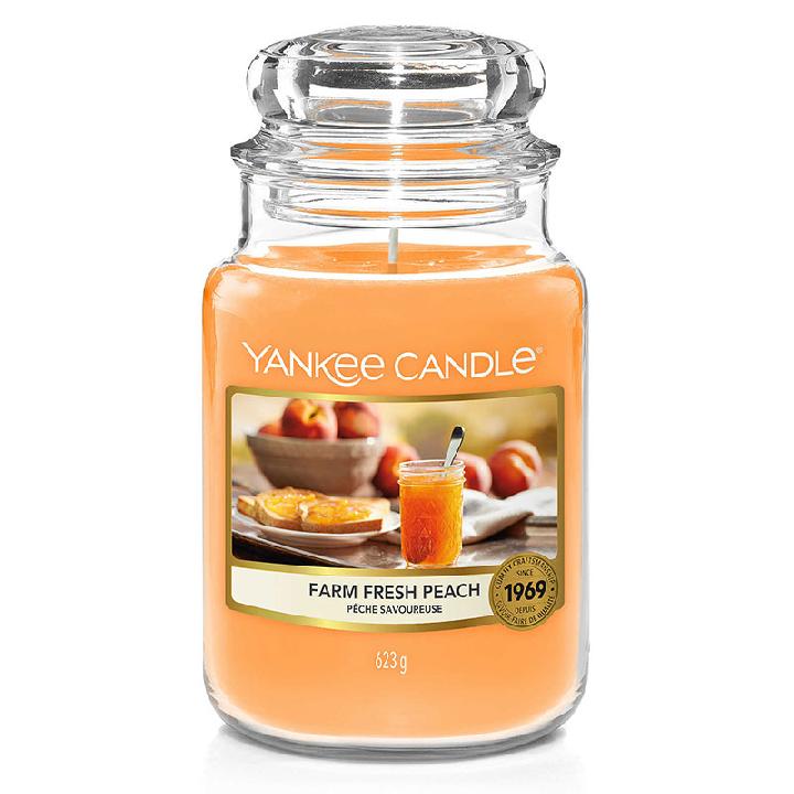Свеча большая в стеклянной банке Yankee Candle Свежий персик