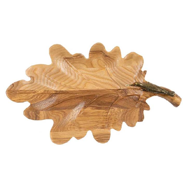 Блюдо Po.Legno Лист с фигуркой