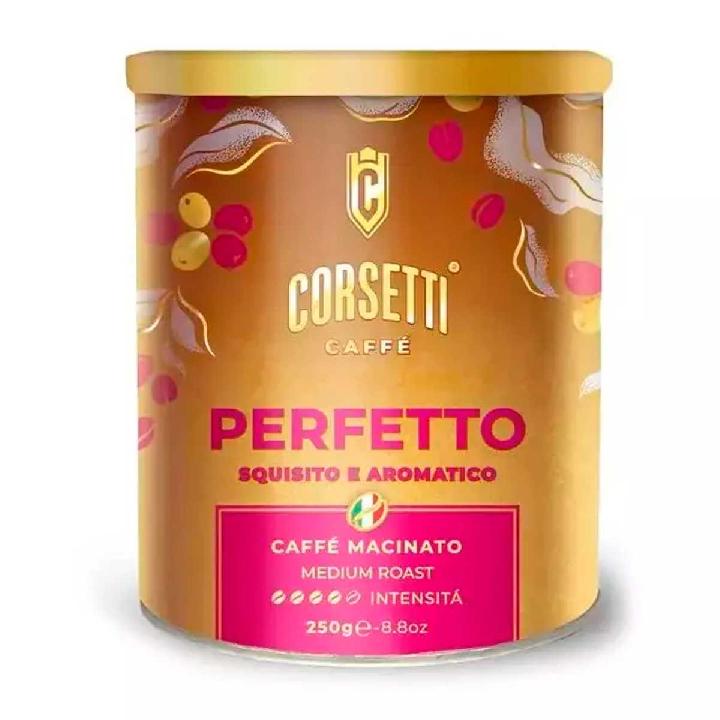 Кофе натуральный жареный молотый Corsetti Perfetto 250гр