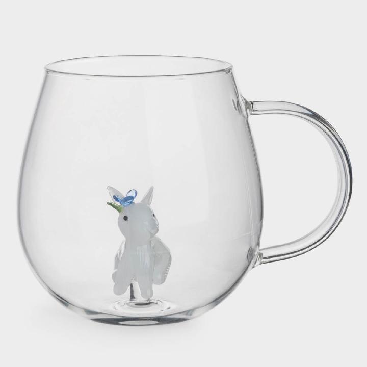 Кружка Anna Lafarg Пасха Золотая Кролик с цветком