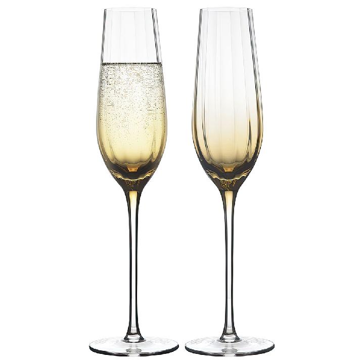 Набор бокалов для шампанского Liberty Jones Gemma Amber 225мл, 2шт