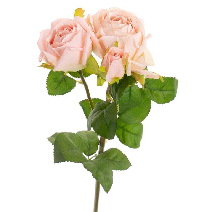 Цветы искусственные FloDecor Роза 43см, цвет светло-розовый