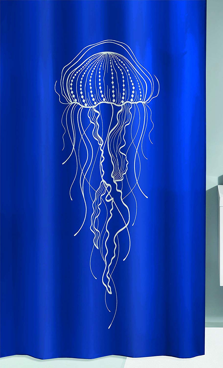 Шторка для ванной Kleine Wolke Jellyfish Royal blue, 180x200 см., PEVA