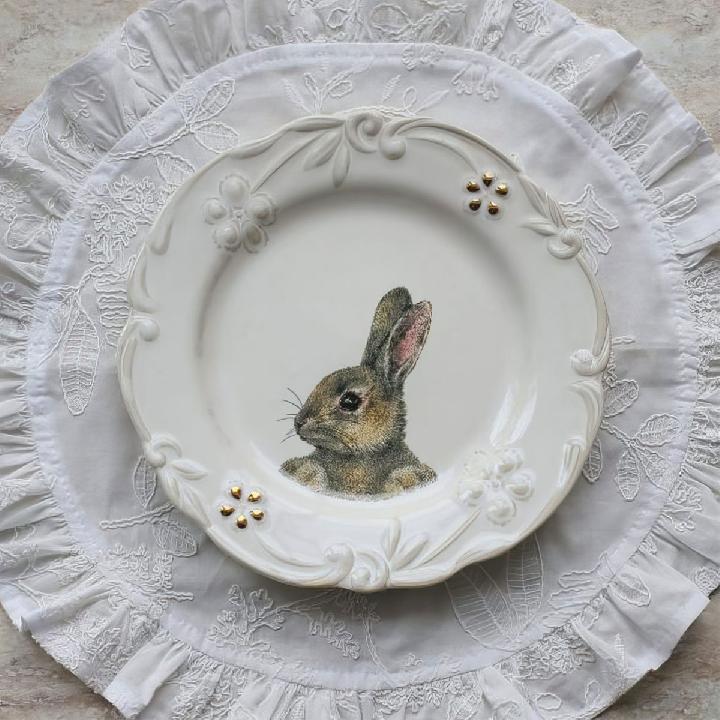 Тарелка десерная Myatashop Кролики