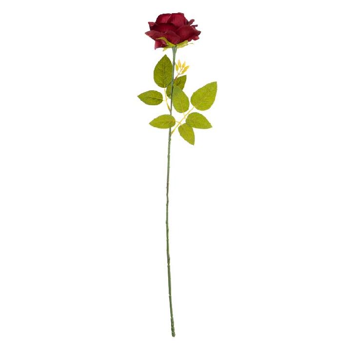 Цветы искусственные FloDecor Роза 62см, цвет бордовый