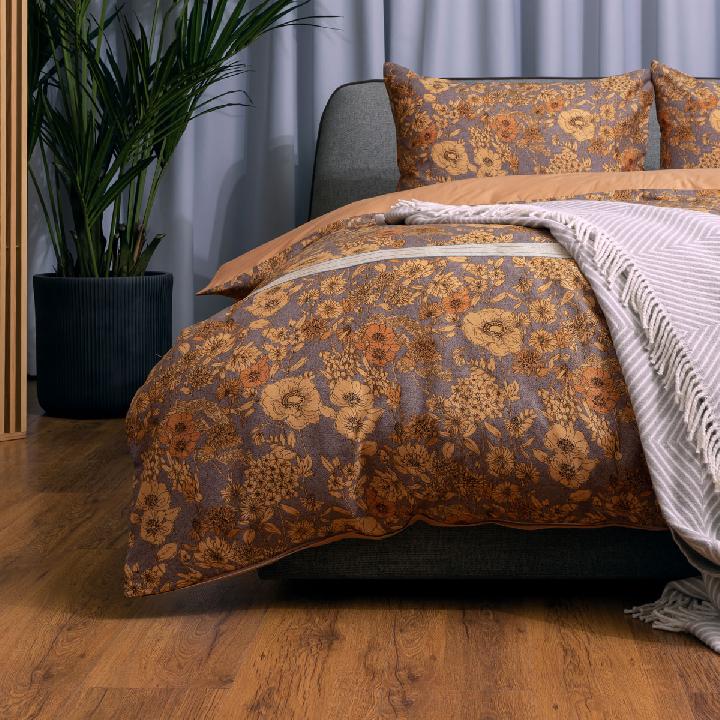 Комплект постельного белья 1,5-спальный Pappel brown flowers