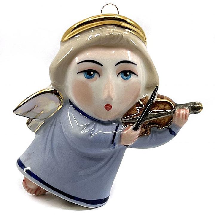 Елочная игрушка Фарфоровая мануфактура Ангел со скрипкой