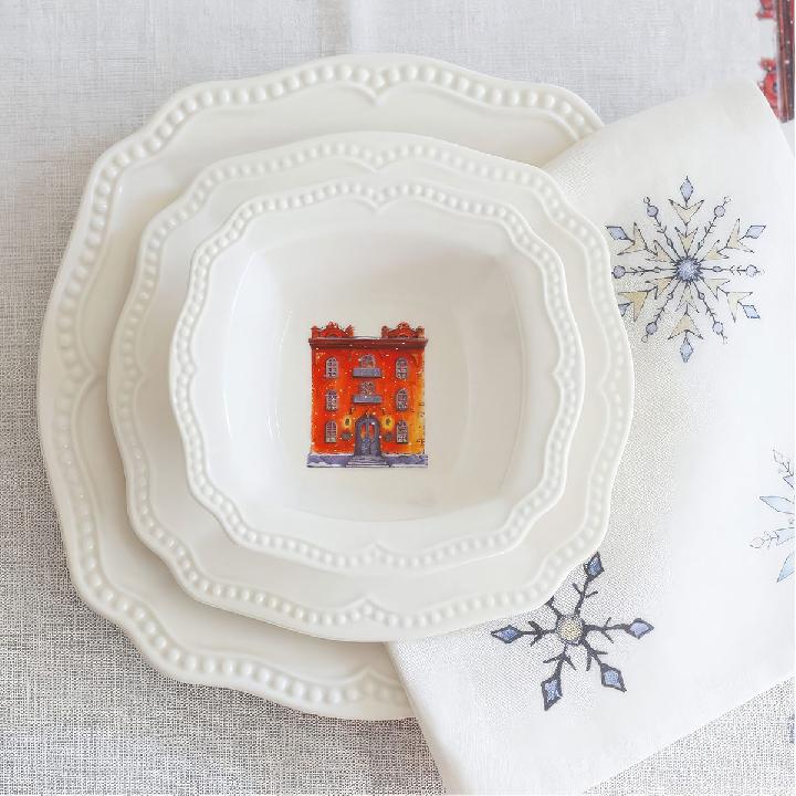 Салатник маленький /пиала Myatashop Snow Town 12см, в подарочной упаковке