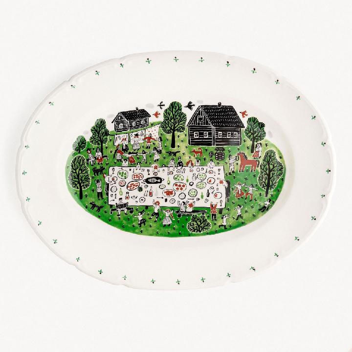 Блюдо овальное Дымов Керамика Огород Уткина Свадьба