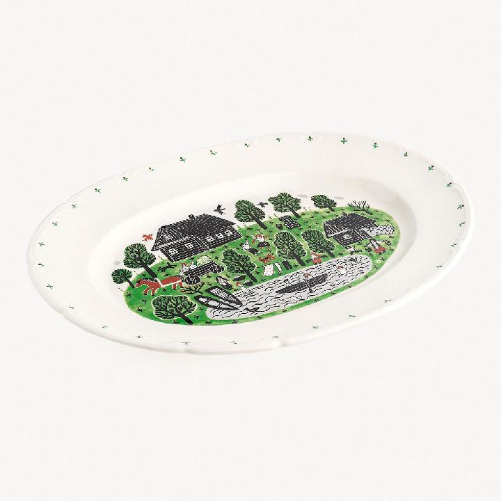 Блюдо овальное Дымов Керамика Огород Уткина Деревня