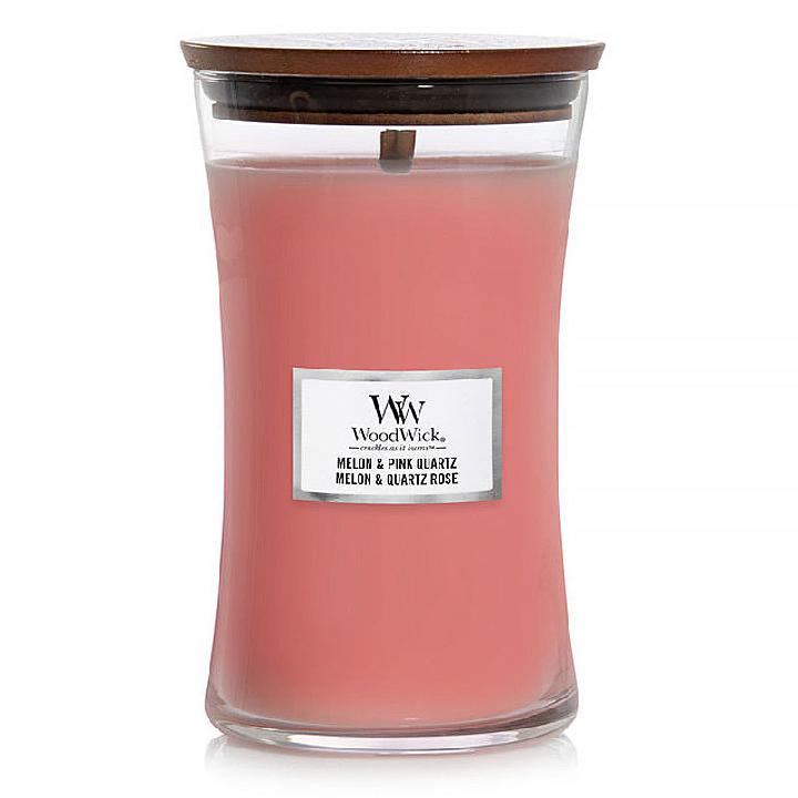 Свеча большая Woodwick Дыня и розовый кварц