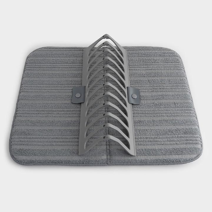 Коврик для сушки посуды с подставкой Anna Lafarg Dry Grey 35x46см