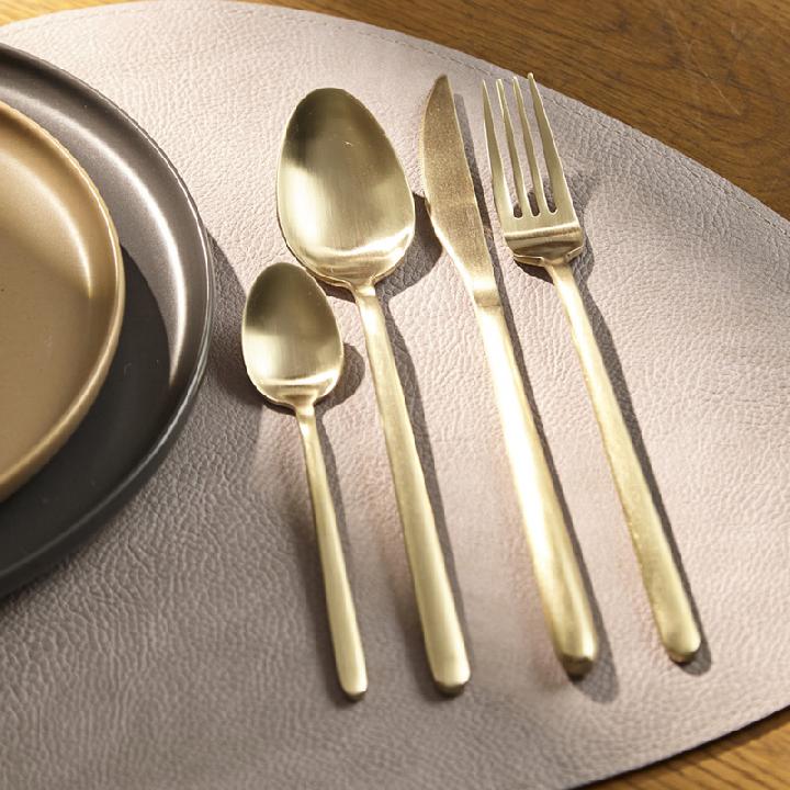 Набор столовых приборов Liberty Jones Pure 24 предмета на 6 персон, матовый золотой