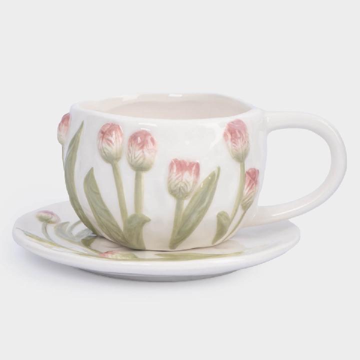 Пара чайная Anna Lafarg Тюльпаны