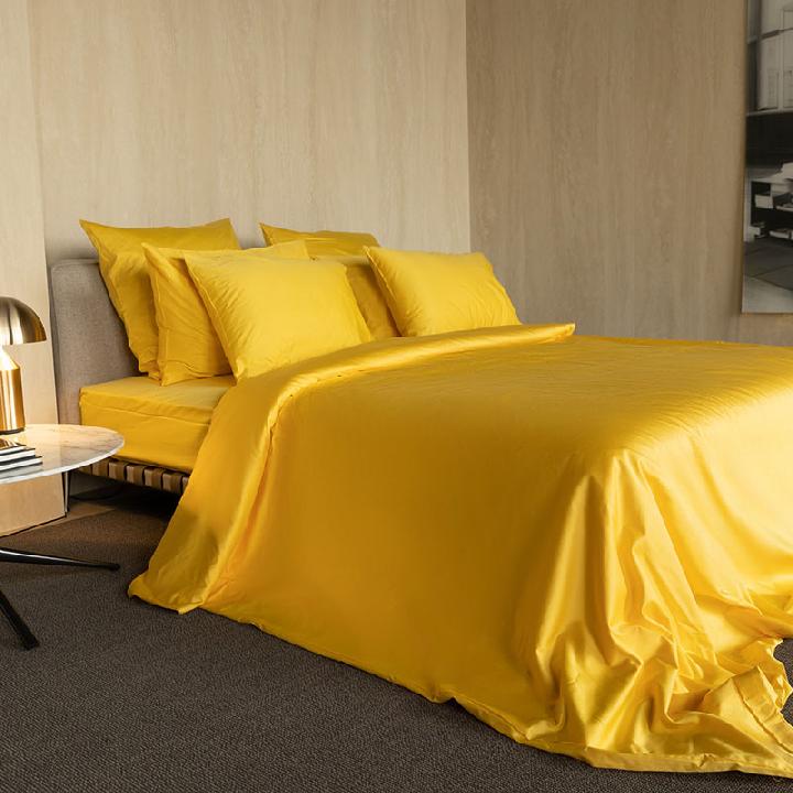 Простыня на резинке 2-спальная Mollen Total Look солнечно-желтая 180x200x30см