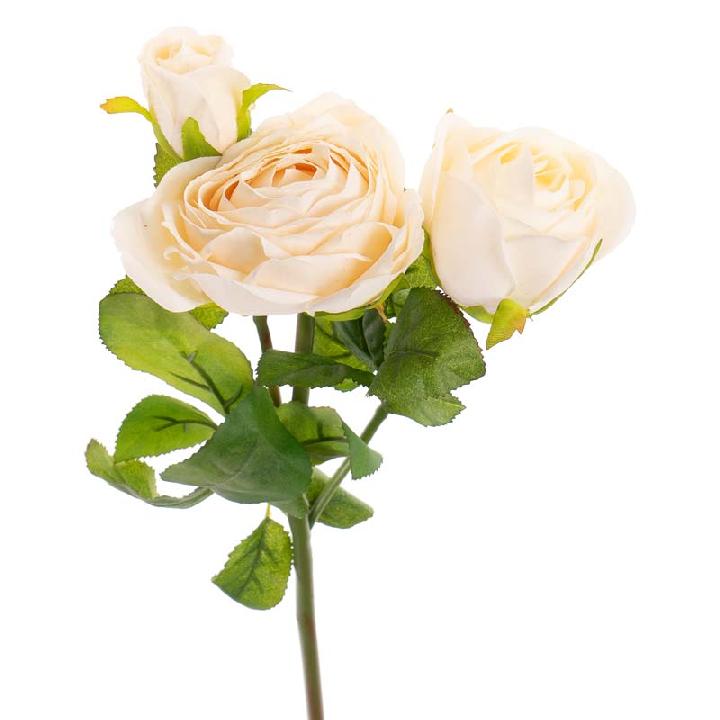 Цветы искусственные FloDecor Роза 43см, цвет кремовый