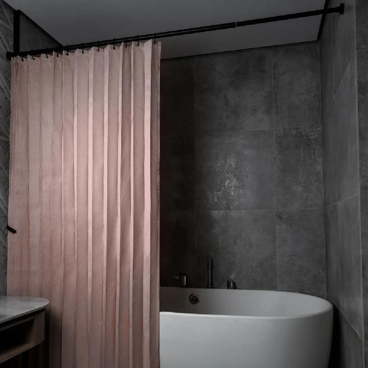 Штора для ванной комнаты Cleanelly 180х200см, цвет розовый