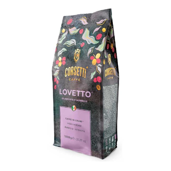 Кофе натуральный жареный в зернах Corsetti Lovetto 1кг