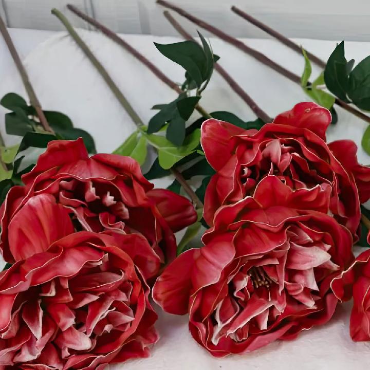 Цветы искусственные FloDecor Пион 76см, красный