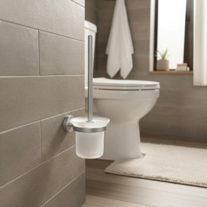 LUGANO Ершик для туалета, настенн.,15.6 x 11.4 x 35 см , алюм., стекл.