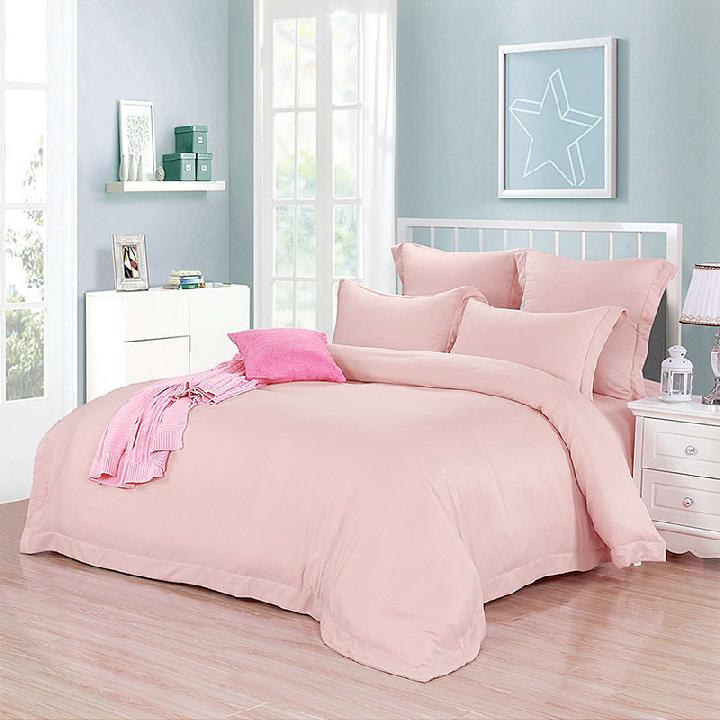 Комплект постельного белья евро Sofi De Marko, тенсел с вискозой, розовый